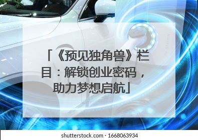 《预见独角兽》栏目：解锁创业密码，助力梦想启航
