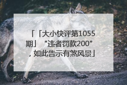 「大小快评第1055期」“违者罚款200”，如此告示有煞风景