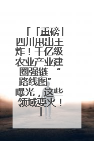 「重磅」四川甩出王炸！千亿级农业产业建圈强链 “路线图” 曝光，这些领域要火！