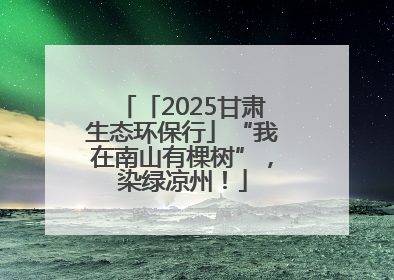 「2025甘肃生态环保行」“我在南山有棵树”，染绿凉州！