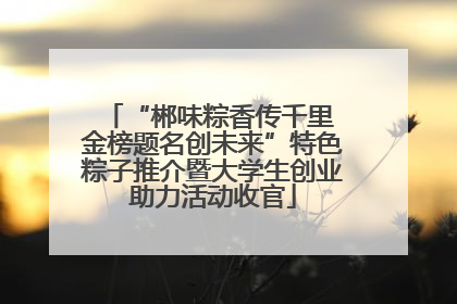 “郴味粽香传千里 金榜题名创未来”特色粽子推介暨大学生创业助力活动收官