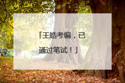 王皓考编，已通过笔试！