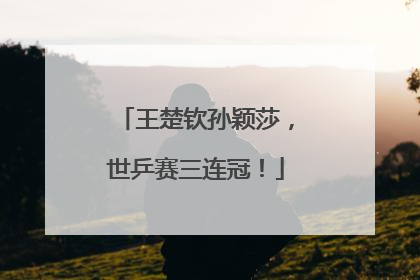 王楚钦孙颖莎，世乒赛三连冠！