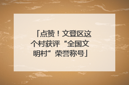 点赞！文登区这个村获评“全国文明村”荣誉称号