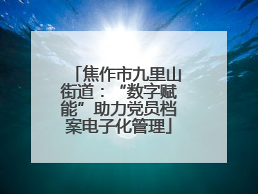 焦作市九里山街道：“数字赋能”助力党员档案电子化管理