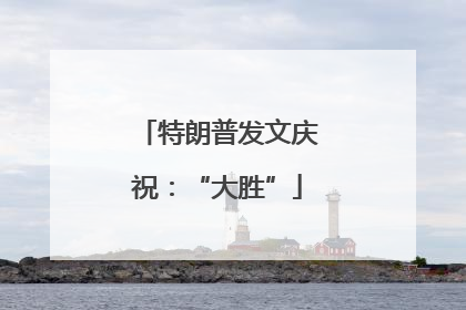 特朗普发文庆祝：“大胜”