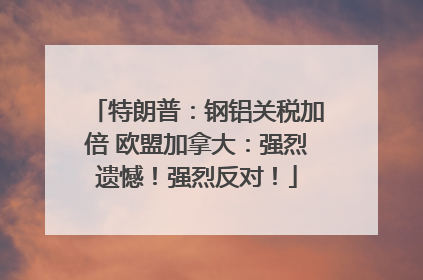特朗普：钢铝关税加倍 欧盟加拿大：强烈遗憾！强烈反对！