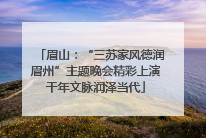 眉山：“三苏家风德润眉州”主题晚会精彩上演千年文脉润泽当代
