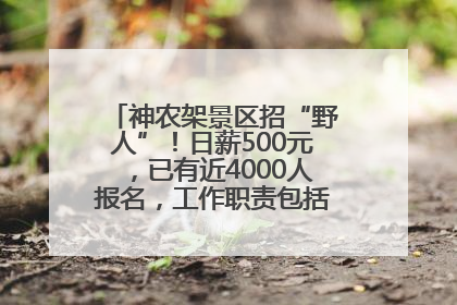 神农架景区招“野人”！日薪500元，已有近4000人报名，工作职责包括“接受游客投喂”