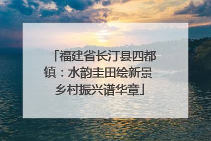 福建省长汀县四都镇：水韵圭田绘新景 乡村振兴谱华章