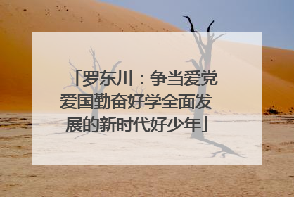 罗东川：争当爱党爱国勤奋好学全面发展的新时代好少年