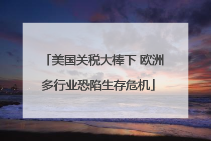 美国关税大棒下 欧洲多行业恐陷生存危机