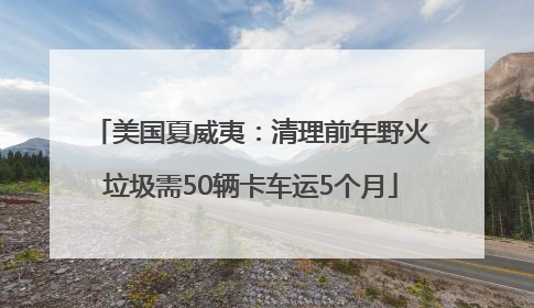 美国夏威夷：清理前年野火垃圾需50辆卡车运5个月