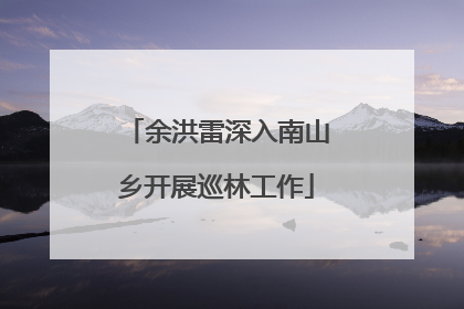 余洪雷深入南山乡开展巡林工作