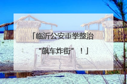 临沂公安重拳整治“飙车炸街”！