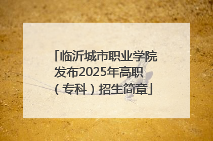 临沂城市职业学院发布2025年高职（专科）招生简章