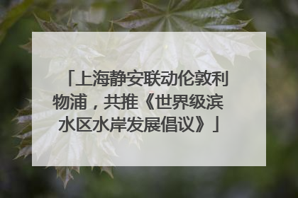 上海静安联动伦敦利物浦，共推《世界级滨水区水岸发展倡议》
