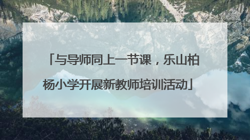 与导师同上一节课，乐山柏杨小学开展新教师培训活动