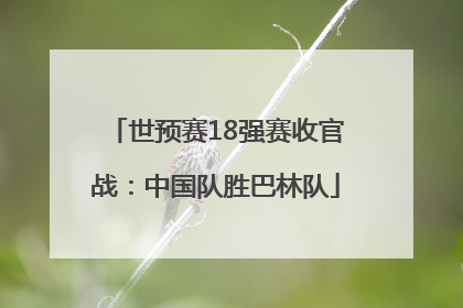世预赛18强赛收官战：中国队胜巴林队