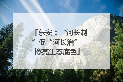 东安：“河长制”促“河长治” 擦亮生态底色