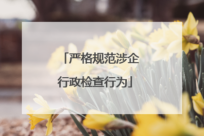 严格规范涉企行政检查行为