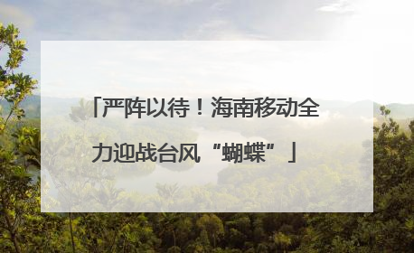 严阵以待！海南移动全力迎战台风“蝴蝶”
