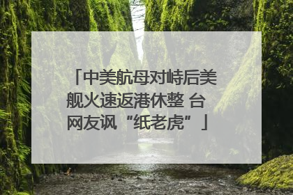 中美航母对峙后美舰火速返港休整 台网友讽“纸老虎”