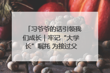 习爷爷的话引领我们成长｜牢记“大学长”嘱托 为接过父辈接力棒全力以赴