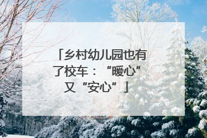 乡村幼儿园也有了校车：“暖心”又“安心”