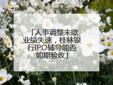 人事调整未歇、业绩失速，桂林银行IPO辅导能否如期验收