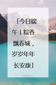今日端午丨粽香飘春城，岁岁年年长安康