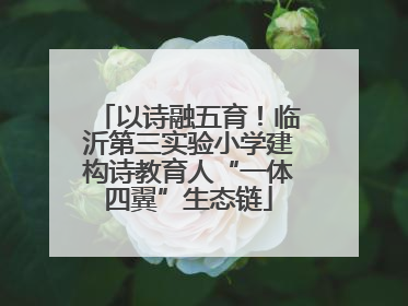 以诗融五育！临沂第三实验小学建构诗教育人“一体四翼”生态链