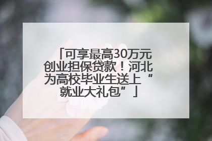 可享最高30万元创业担保贷款！河北为高校毕业生送上“就业大礼包”