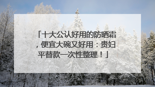 十大公认好用的防晒霜，便宜大碗又好用：贵妇平替款一次性整理！