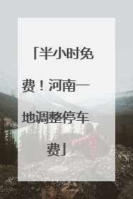 半小时免费！河南一地调整停车费