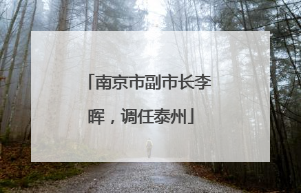 南京市副市长李晖，调任泰州