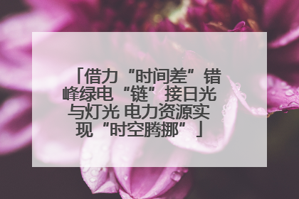 借力“时间差”错峰绿电“链”接日光与灯光 电力资源实现“时空腾挪”
