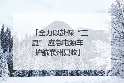 全力以赴保“三夏” 应急电源车护航襄州夏收