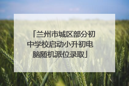 兰州市城区部分初中学校启动小升初电脑随机派位录取