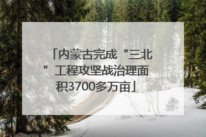 内蒙古完成“三北”工程攻坚战治理面积3700多万亩