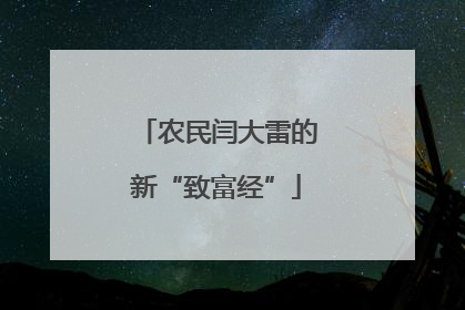 农民闫大雷的新“致富经”