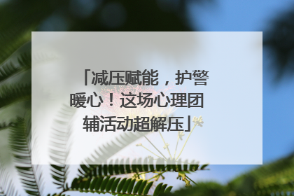 减压赋能，护警暖心！这场心理团辅活动超解压