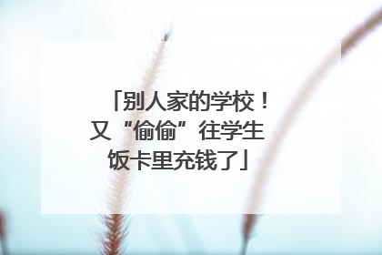 别人家的学校！又“偷偷”往学生饭卡里充钱了