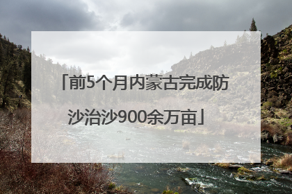前5个月内蒙古完成防沙治沙900余万亩