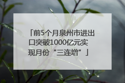 前5个月泉州市进出口突破1000亿元实现月份“三连增”