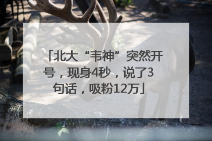 北大“韦神”突然开号，现身4秒，说了3句话，吸粉12万