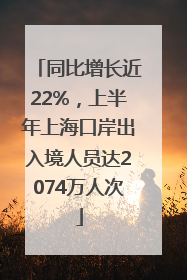 同比增长近22%，上半年上海口岸出入境人员达2074万人次