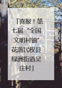 喜报！第七届“全国文明村镇”花落民权县绿洲街道吴庄村