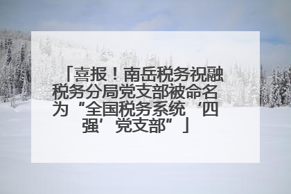 喜报！南岳税务祝融税务分局党支部被命名为“全国税务系统‘四强’党支部”