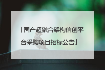 国产超融合架构信创平台采购项目招标公告